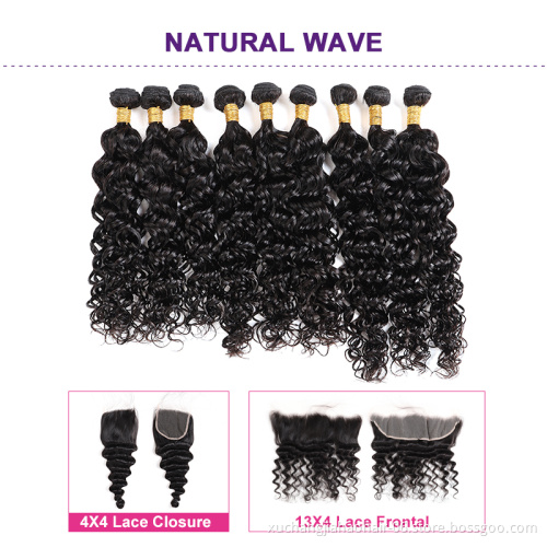 Wholesale Vendors Double drawn Human Hair Weave Bundles With Lace Frontals Closure Raw Mink Brazilian Cuticle Aligned Hair